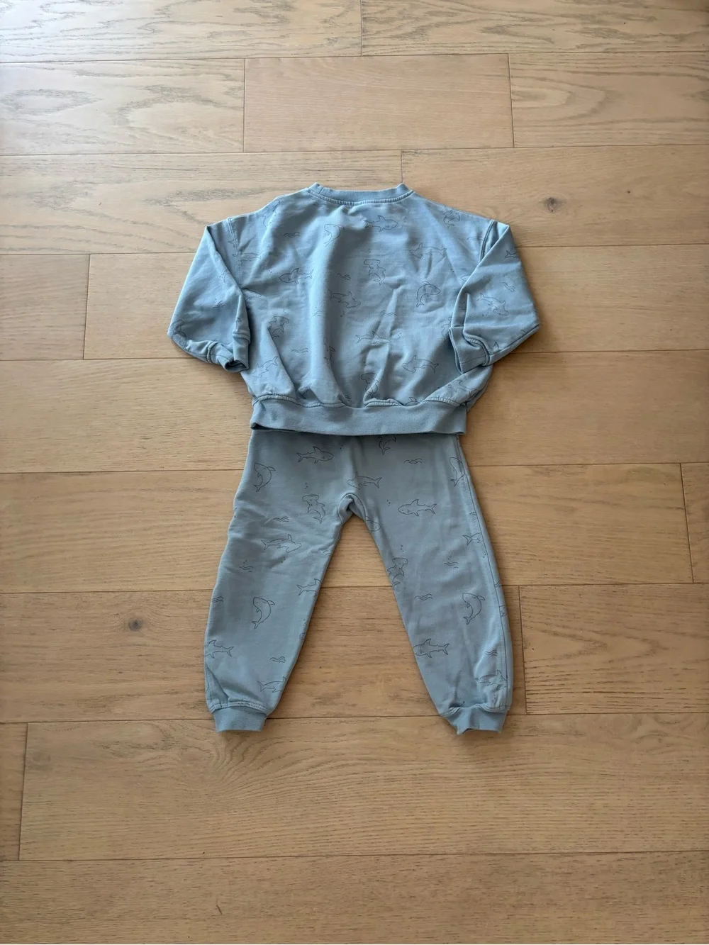 Rylee+crew blue shark print sweatshirt set, size 2-3Y